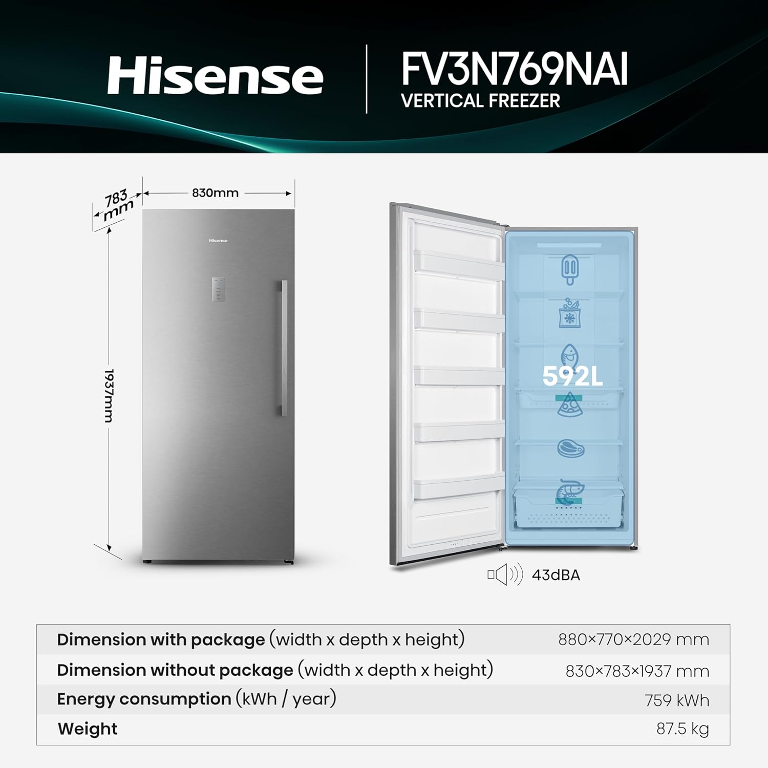 Hisense 769L Freezer - Image 2