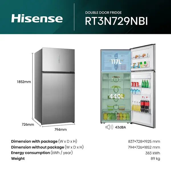 Hisense 729L Refrigerator - Image 3